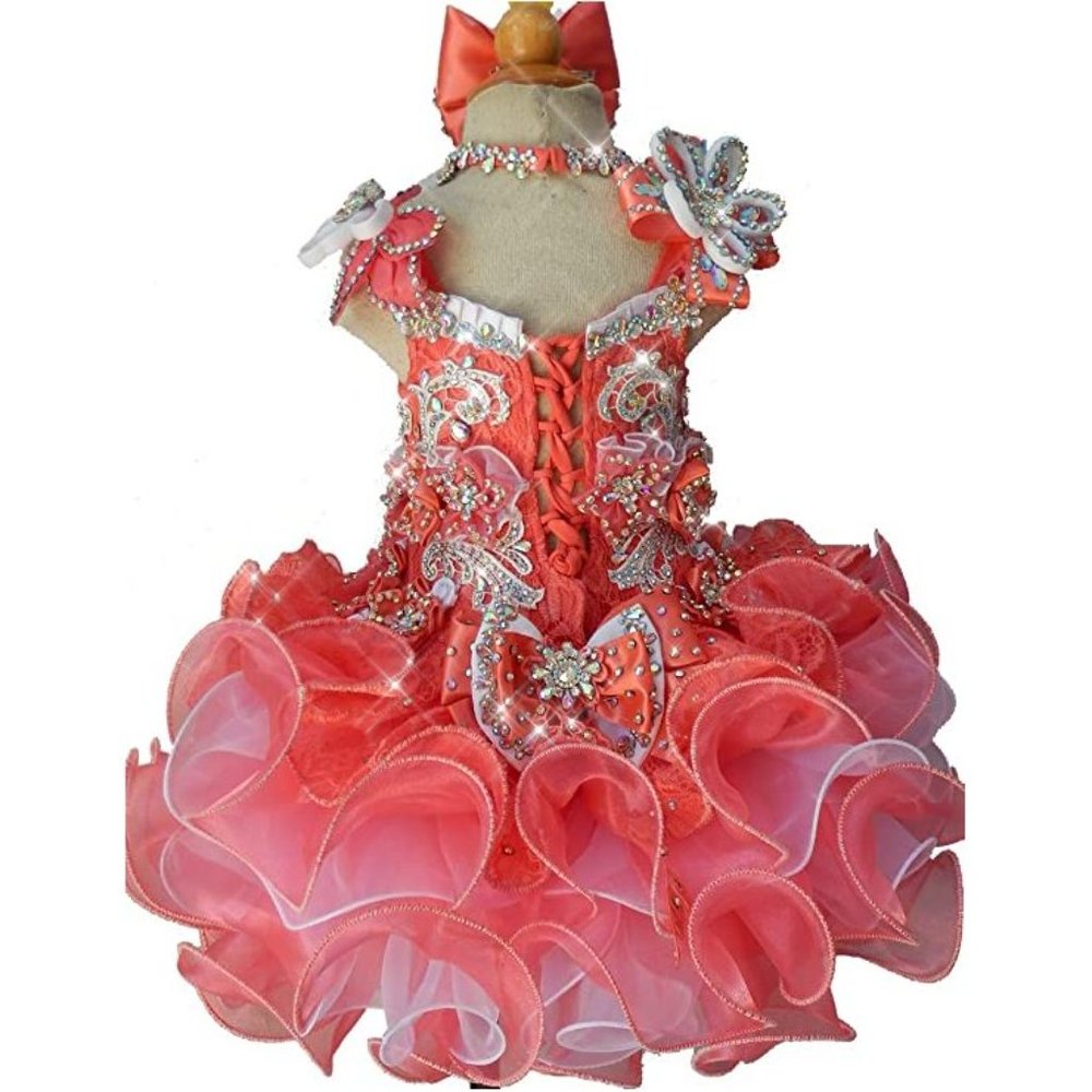 NEW Beautiful Sparkling Bling Rhinestone Baby Blue Flower Girl Pageant D… - Picture 10 of 16